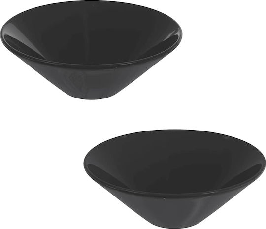 vidaXL Επικαθήμενος Νιπτήρας Κεραμικός 42x42x14cm Μαύροι vidaXL Επικαθήμενος Νιπτήρας Κεραμικός 42x42x14cm Μαύροι