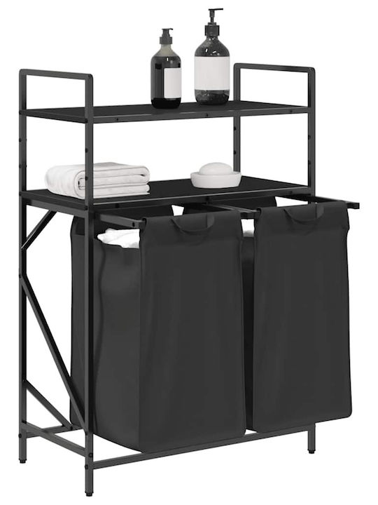 vidaXL Laundry Basket Fabric Black