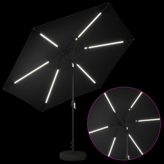 Umbrelă De Aluminiu Neagră 3x3xÎnălțime 2.35m