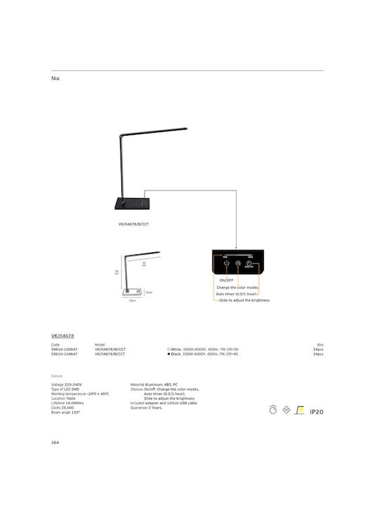 VK Lighting LED Office Lamp in White Color