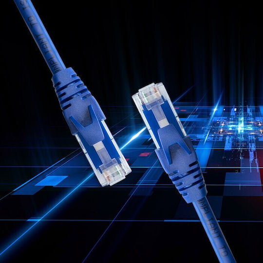 Qoltec U/UTP Кат.6 (Gigabit) Мрежов Кабел Ethernet 1.5м Син