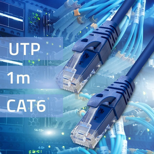Qoltec U/UTP Cat.6 Gigabit Ethernet Network Cable 1m Blue