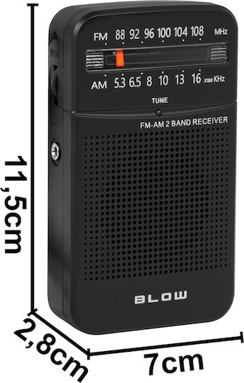 AM RA20 Radio Portabil cu Baterie Negru