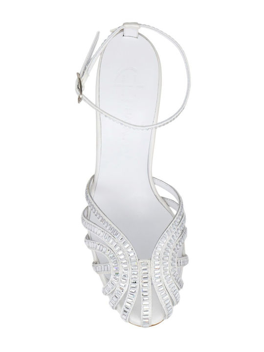Fabric White Sandals