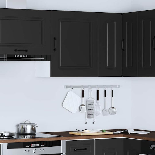 Kalmar Corner Wall Kitchen Cabinet Black 50x31x60cm