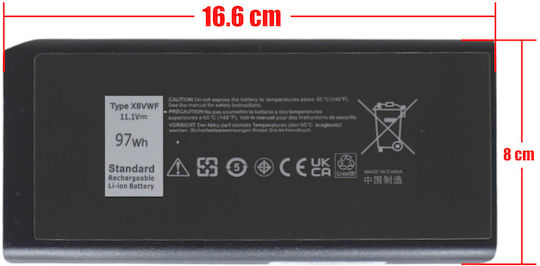 Compatible Battery for Dell Latitude Dell 5404, 7404, 7414, 7204 Series. with 8700mAh (X8VWF)