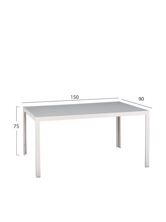 Set Dining Pentru Exterior 7 Piese Alb
