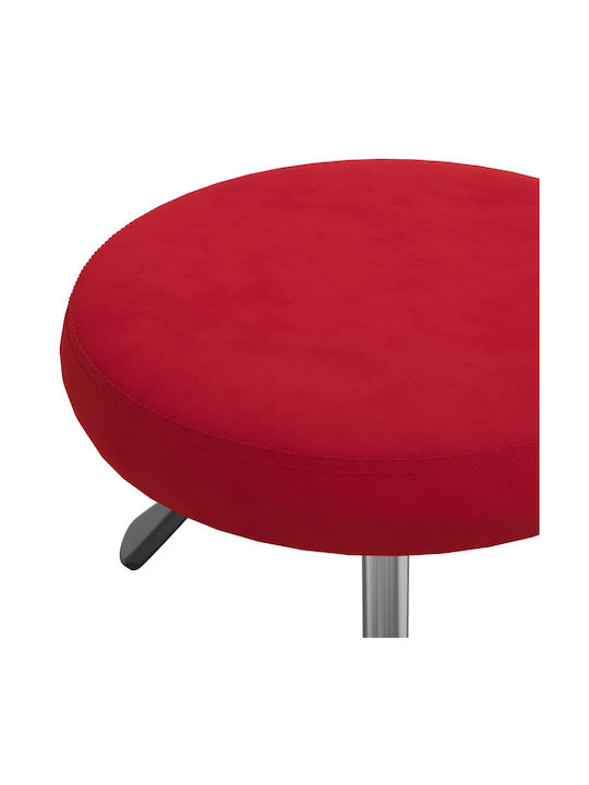 Living Room Stool with Adjustable Height Wine Red