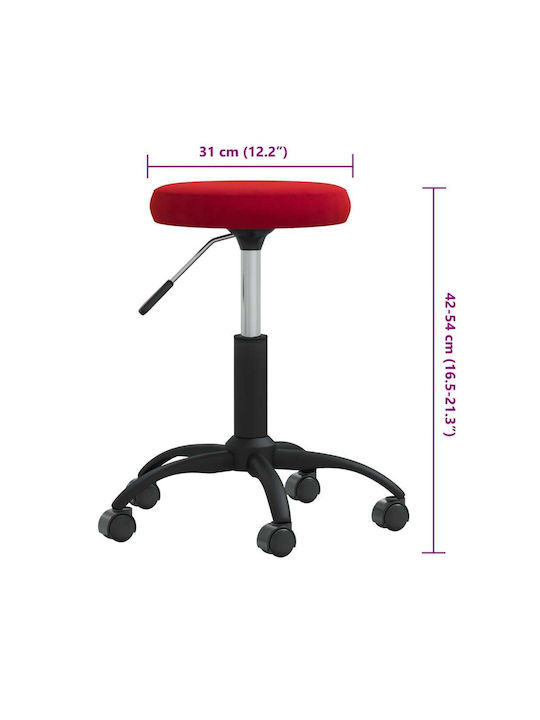 Living Room Stool with Adjustable Height Wine Red