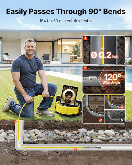 Vevor Endoscope Camera Wi-Fi for Mobile with 50m Cable