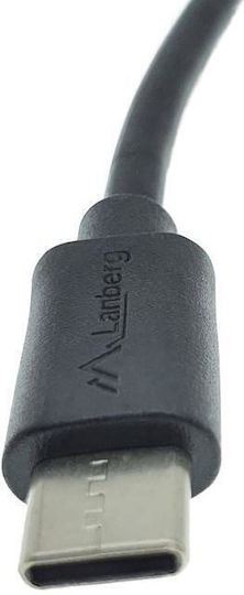 Lanberg USB 2.0 Cable USB-C Male - USB-B Black 3m