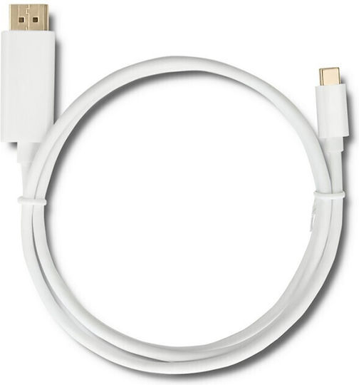Qoltec USB 3.1 Video Cable USB-C Male - DisplayPort White 1m