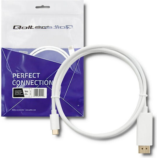 Qoltec USB 3.1 Video Cable USB-C Male - DisplayPort White 1m