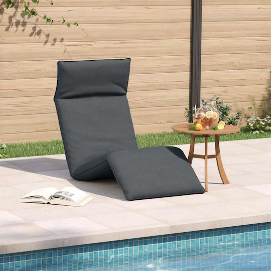 vidaXL Oxford Gray Foldable Metallic Beach Sunbed 175x54cm