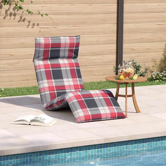 vidaXL Oxford Oxford Șezlong De Plajă Roșu Pliabil Metalic 175x54cm
