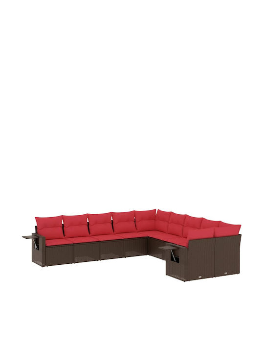 Outdoor Corner Sofa Rattan with Cushions 62x62x69cm