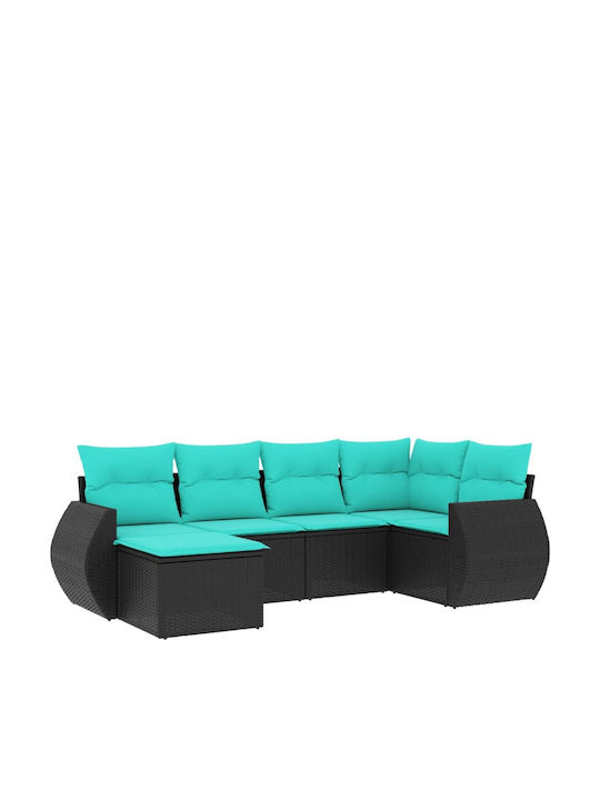 Outdoor Corner Rattan Sofa With Cushions 62x62x69cm
