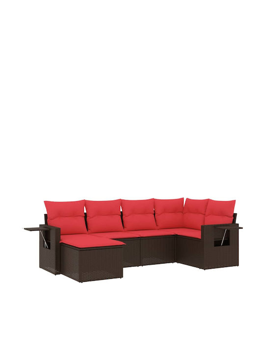 Canapea De Colț De Exterior Din Rattan Cu Perne 62x62x69cm