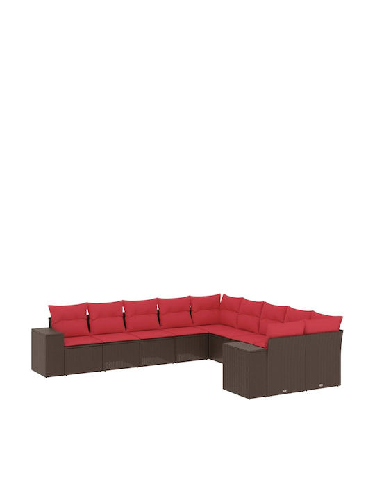 Outdoor Corner Sofa Rattan With Cushions 62x62x69cm
