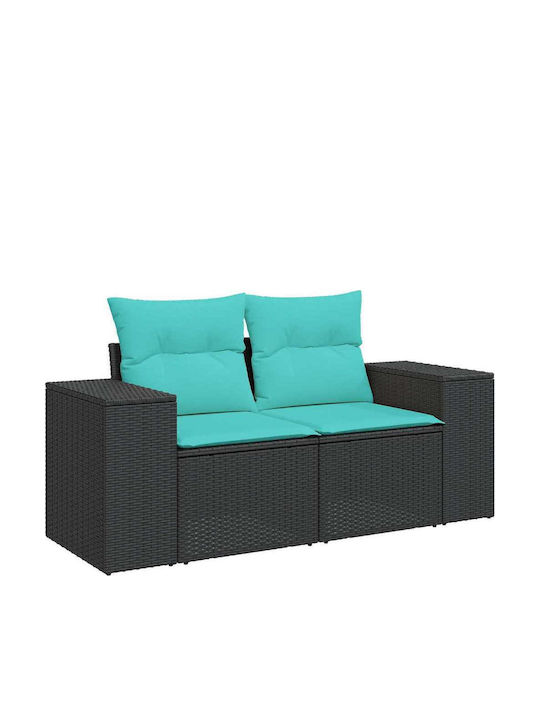Outdoor Corner Sofa Rattan with Cushions 62x62x69cm