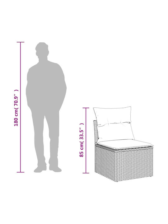 Ecksofa Outdoor Rattan mit Kissen 62x62x69cm