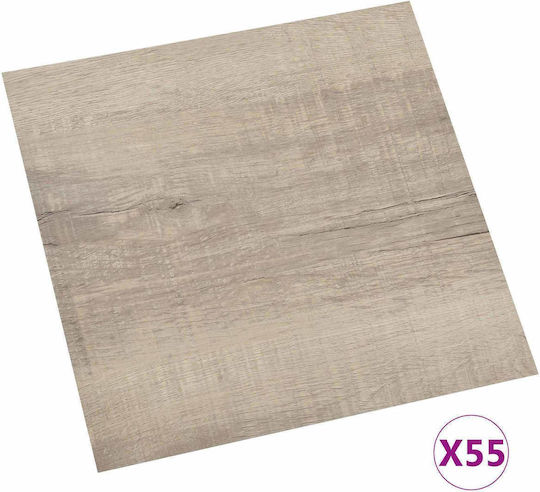 vidaXL Set Plastic Floor PVC With 55 Tiles 1.5mm L30.5xW30.5cm