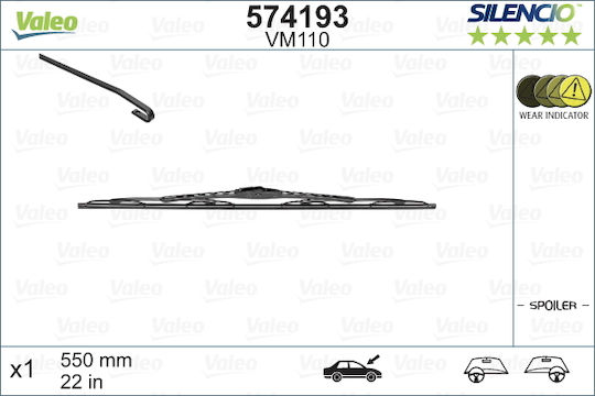 Valeo Silencio Performance Spoiler Lamelă Ștergător Auto Șofer 550mm