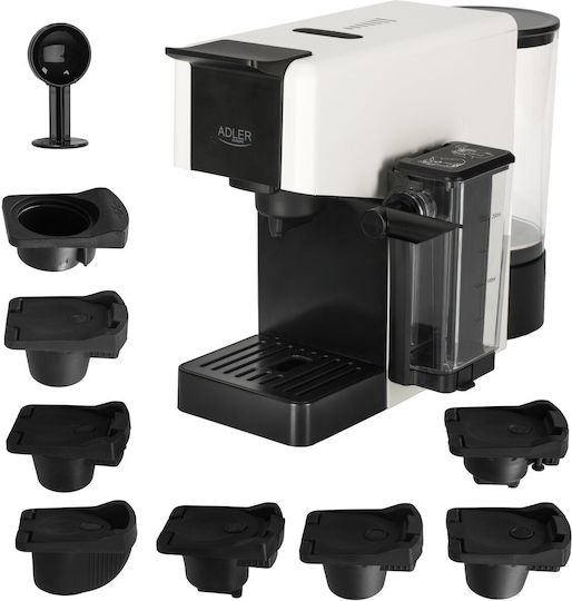 Adler Αυτόματη Μηχανή Espresso 1400W Πίεσης 20bar για Cappuccino Λευκή AD 4391