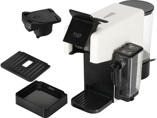 Adler Αυτόματη Μηχανή Espresso 1400W Πίεσης 20bar για Cappuccino Λευκή AD 4391