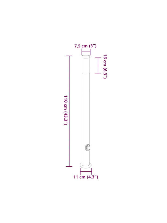 vidaXL Φωτιστικό Κολωνάκι Εξωτερικού Χώρου 40W IP44 για Ντουί E27 Ασημί