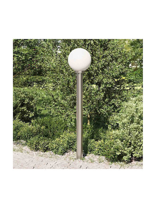 vidaXL Outdoor Small Post Floor Lamp 40W IP44 for E27 Bulb Silver