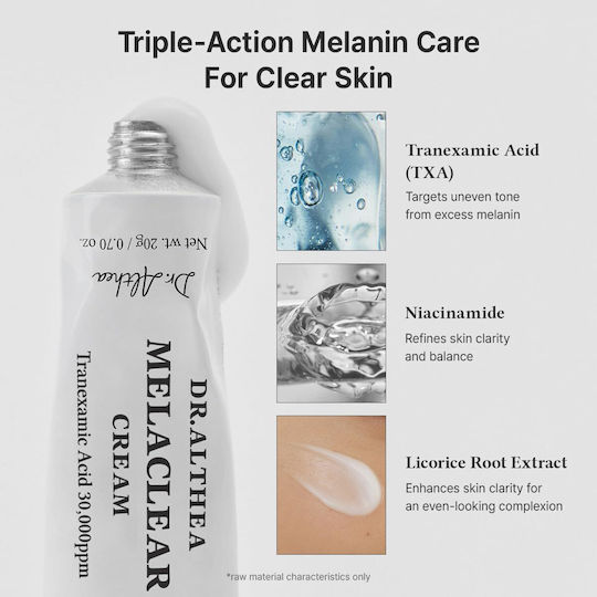 Dr. Althea Melaclear Moisturizing Night Face Cream Against Blemishes & Acne with Niacinamide & Ceramides 20gr