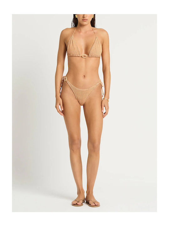 Bikini Slip με Κορδονάκια Μπεζ
