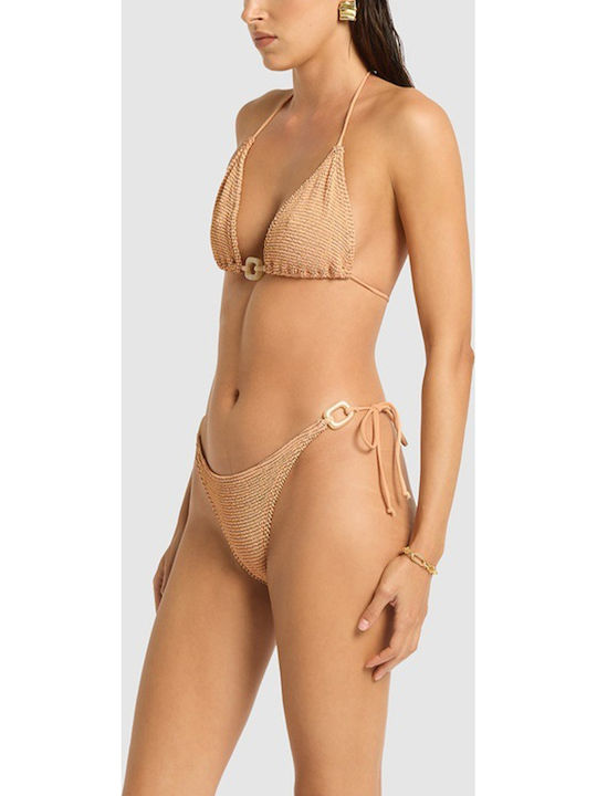Bikini Slip με Κορδονάκια Μπεζ