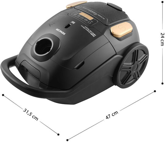Sencor SVC 8330BK Ηλεκτρική Σκούπα 800W με Σακούλα 3lt Μαύρη