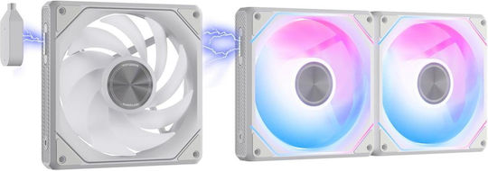 Darkflash Gauss G24 Gehäuselüfter 120mm (2000rpm / 52,96cfm) mit ARGB Beleuchtung 3 Stück Weiße
