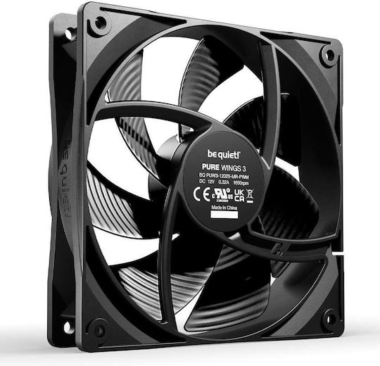 Be Quiet Pure Wings 3 HS Case Fan 120mm (2100rpm / 59.6cfm) Without LED Lighting and 4-Pin PWM Connection