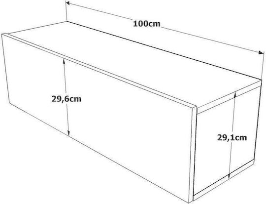 Consolă Din Lemn Gri M100xL29.6xÎ29.6cm