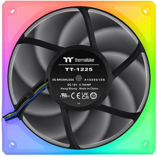 Thermaltake TOUGHFAN 12 Ventilator Pentru Carcasă Radiator Cu Presiune Statică Ridicată 120mm (2000rpm / 53,75cfm) Cu Iluminare RGB Și Conexiune 9 Pini
