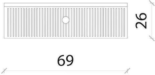 Конзола Дървена с Огледало Пясъчен Д69xШ20xВ26см