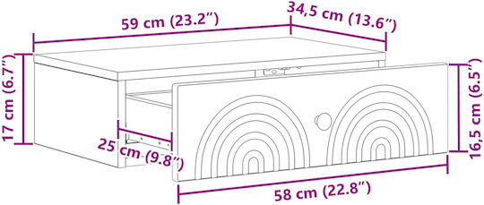 Consolă Metalică Albă M59xL34.5xÎ17cm