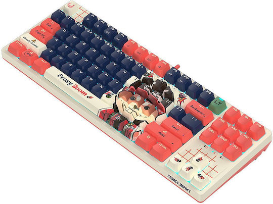 A4Tech Blody AT87 Tastatură Gaming Optică Tenkeyless cu Comutatoare Alpha Optical și Taste Iluminate (Engleză SUA) Multicolor