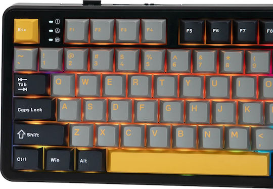 Aula F108 Ασύρματο Gaming Μηχανικό Πληκτρολόγιο με Custom διακόπτες και RGB φωτισμό (Αγγλικό US)