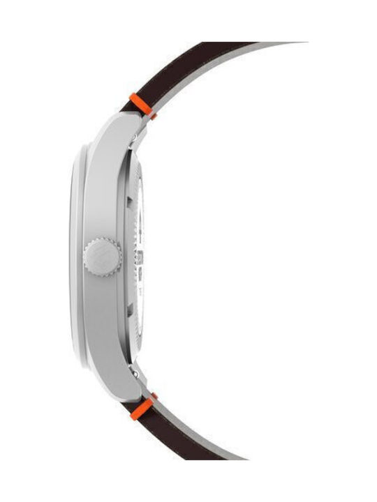 Timex Мъжки Часовник На Батерия С Кафява Кожена Каишка