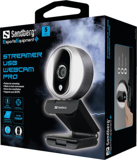 Sandberg Streamer Pro Web-Kamera Full HD 1080p Weiß 134-12