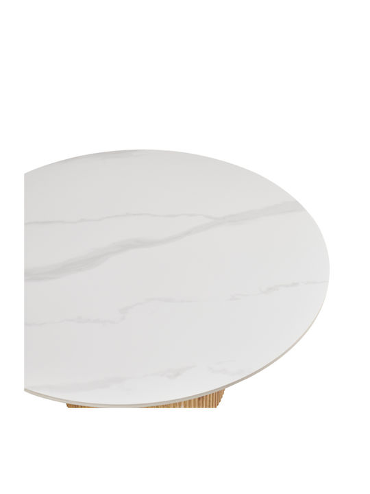 Round Central Coffee Table Sikulu Wooden White W80xL80xH40cm