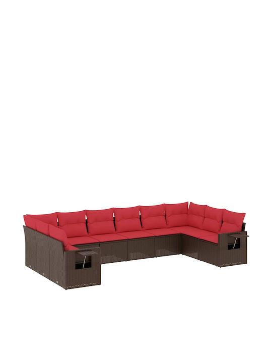 Ecksofa Outdoor Rattan mit Kissen 62x62x69cm
