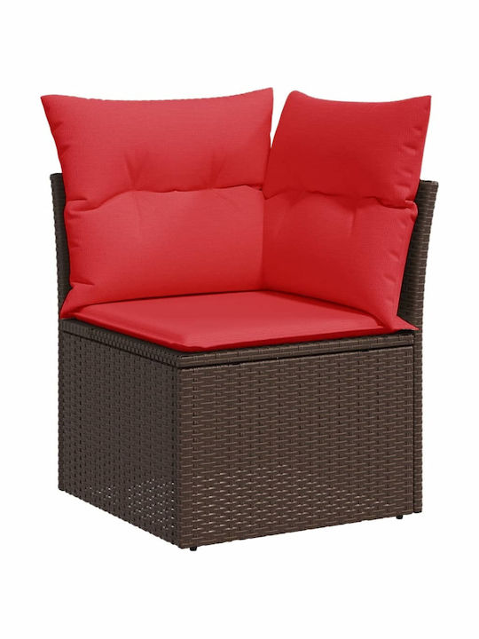 Ecksofa Outdoor Rattan mit Kissen 62x62x69cm