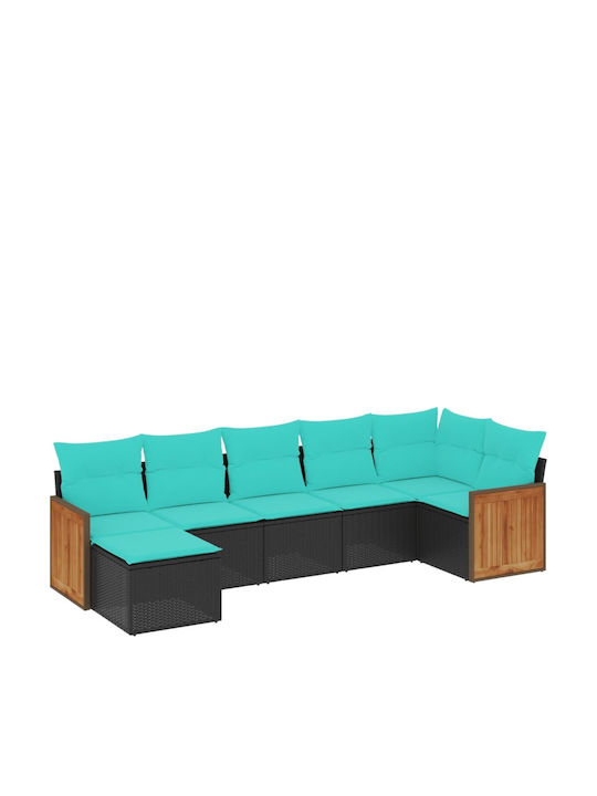Outdoor Corner Rattan Sofa With Cushions 62x62x69cm