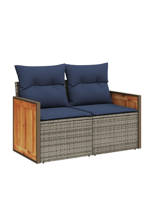 Ecksofa Outdoor Rattan mit Kissen 55x62x69cm